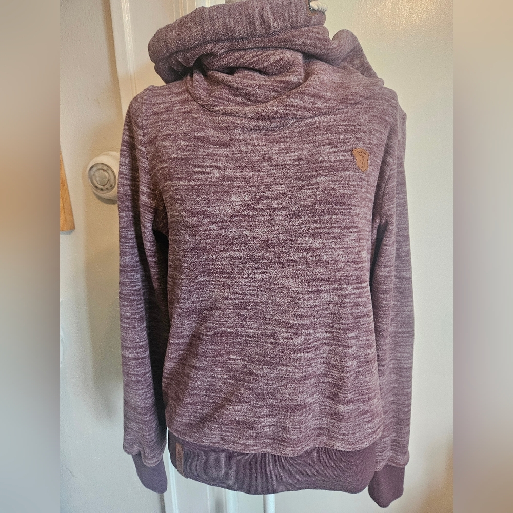 Naketano Kanisterkopf IV Pullover Hooded Sweatshirt Bordeaux Fleece Size…